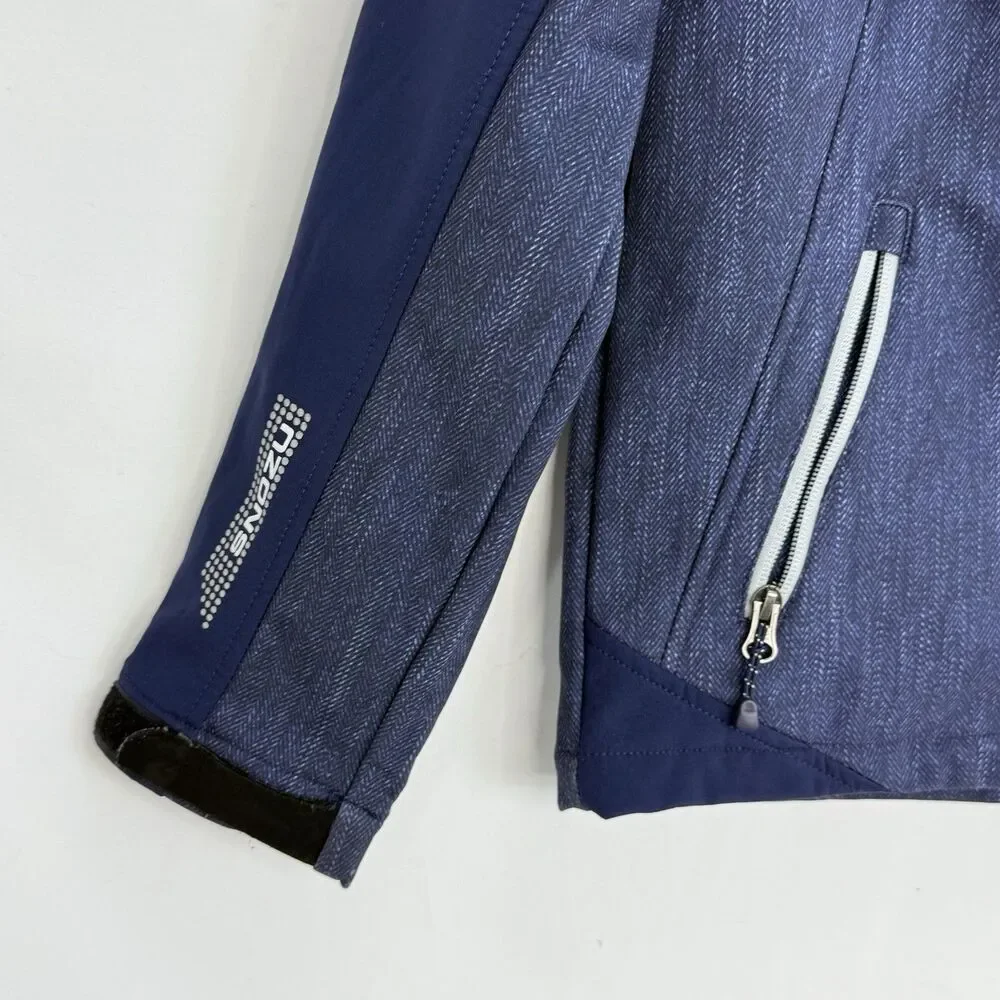 Snozu Jacket Boy M 10/12 Softshell Hooded Full Zip Blue